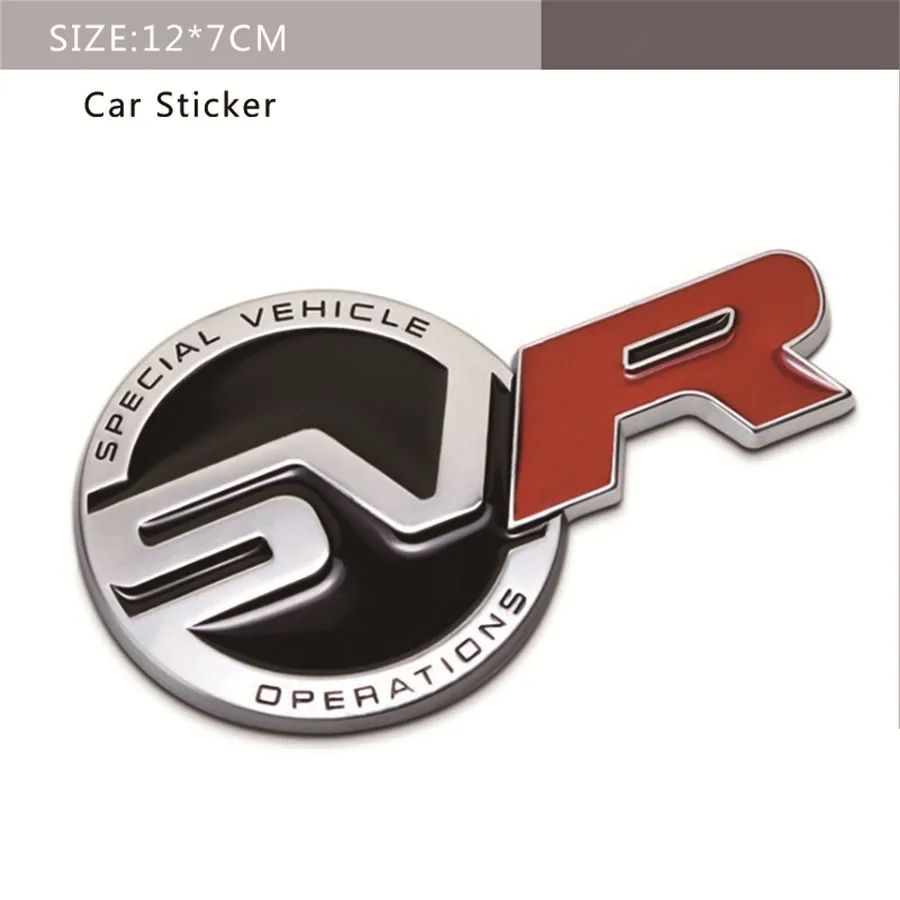 Sticker-SVR Авто решетка эмблема SV логотип круглая наклейка SVR значок наклейка металлическая для Land Rover Range Rover Discovery Vogue автомобильные аксессуары - Название цвета: Sticker-SVR