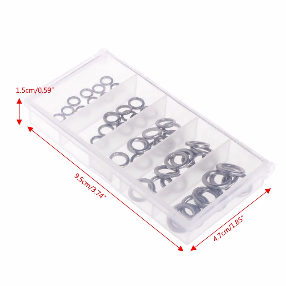 

50Pcs Solid Rings Stainless Steel Fishing Lures Lead Jigging Tackle Connector