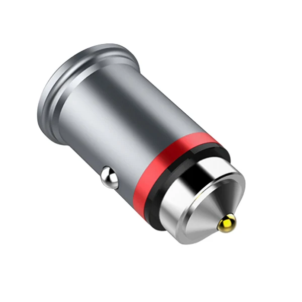 ACCEZZ Mini Dual USB Автомобильное зарядное устройство для Apple iPhone X 8 7 6 6s huawei Xiaomi samsung Быстрая зарядка светодиодный дисплей автомобильное зарядное устройство для телефона - Тип штекера: Only Grey Adapter