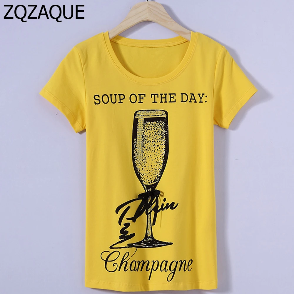 Лидер продаж в Корейском стиле Женские хлопковые футболки с рисунком красного