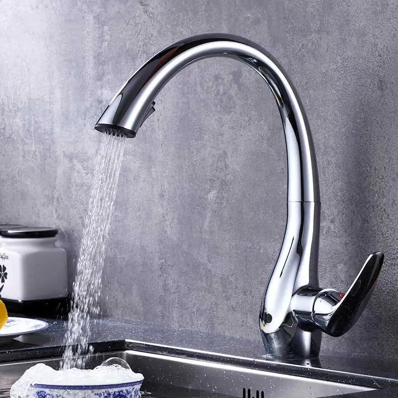 

Выдвижной кухонный смеситель с пружиной для горячей и холодной воды, кухонная раковина, американский смеситель с медным покрытием и давлен...