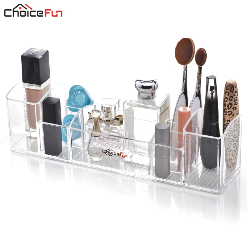 CHOICEFUN Многофункциональный Прозрачный акриловый столешница туалетный лоток для зубной щетки и хранения косметики органайзер для ванной комнаты для макияжа