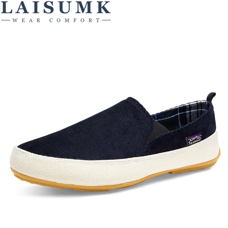 

2020 LAISUMK Spring Autumn Hard-Wearing Casual Shoes Canvas Rubber Men Shoes Breathable Shoe Male Footwear Denim Worker Shoes