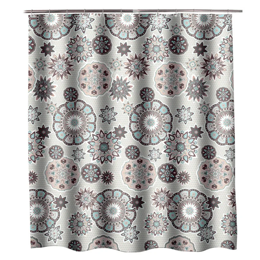 

Bohemian Mandala Shower Curtains Bathroom Geometric Waterproof Bath Curtain Bathtub Bathing Cover Extra Large Wide 12 Hooks