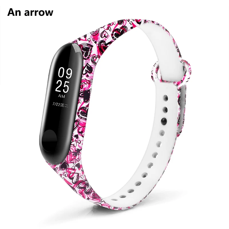 BOORUI mi band, 3 ремешка, силиконовый браслет с разнообразными цветами, браслет mi band, 3 ремешка, модный спортивный ремешок для xiaomi mi3 - Цвет: An arrow