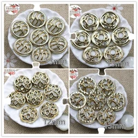 50pcs 13mm round golden hollow out flat back buttons home garden crafts cabochon scrapbooking craft