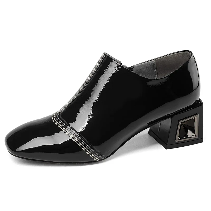 Женские тонкие туфли высококачественные в английском стиле на толстой подошве с