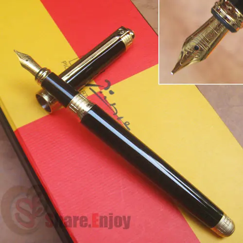 PICASSO 909 BLACK AND GOLDEN FINE NIB FOUNTAIN PEN SPACE TIME OF LONDON | Канцтовары для офиса и дома