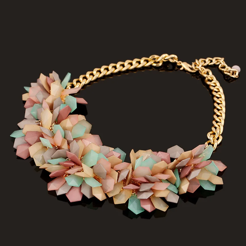 [JIMORE] Большой Цветок Заявление Ожерелье Преувеличены Желе Смолы Подвески Колье