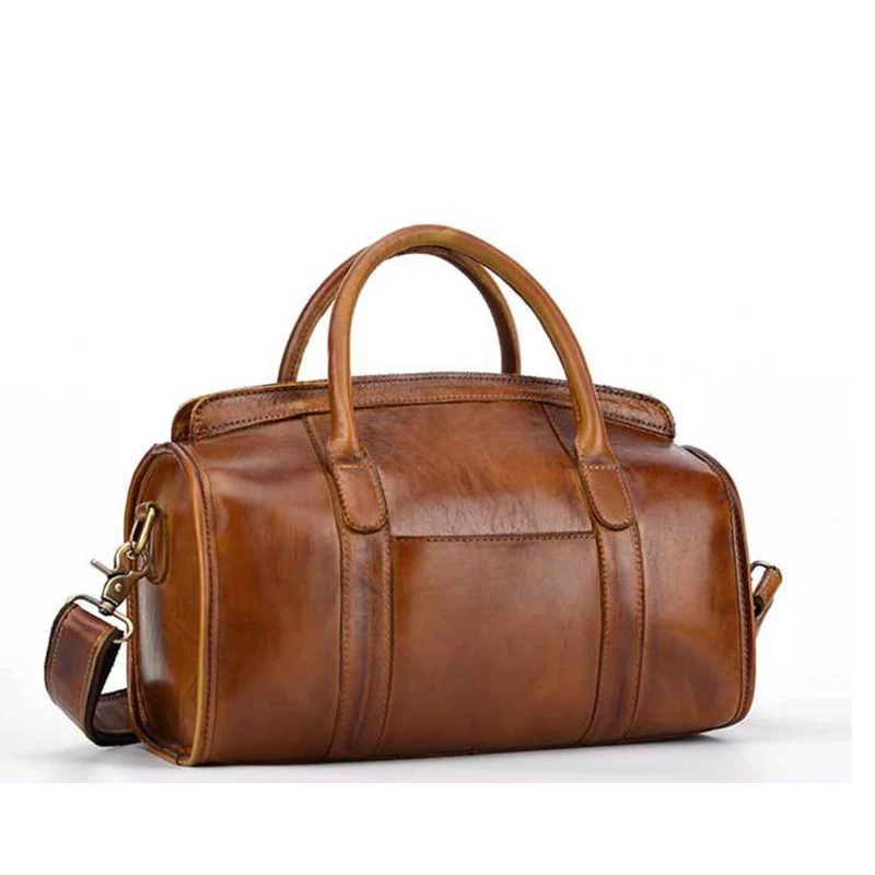 Vintage Brush color Genuine Leather Women Handbags Fashion Shoulder Messenger Bags Original Casual Boston Crossbody Bag | Багаж и сумки