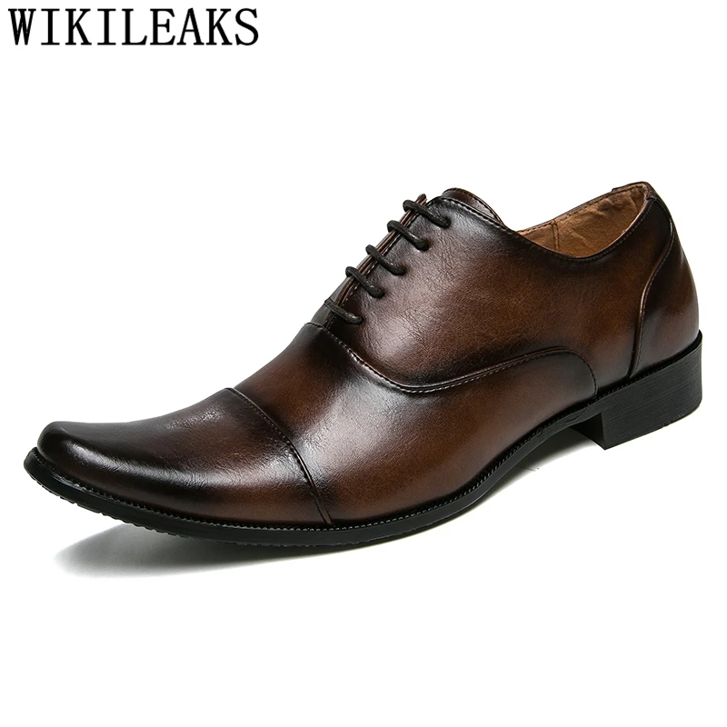 

Formal Shoes Men Elegant Designer Leather Shoes Men Classic Coiffeur Italian Brand Brown Dress Office Shoes Men Oxford Ayakkabi