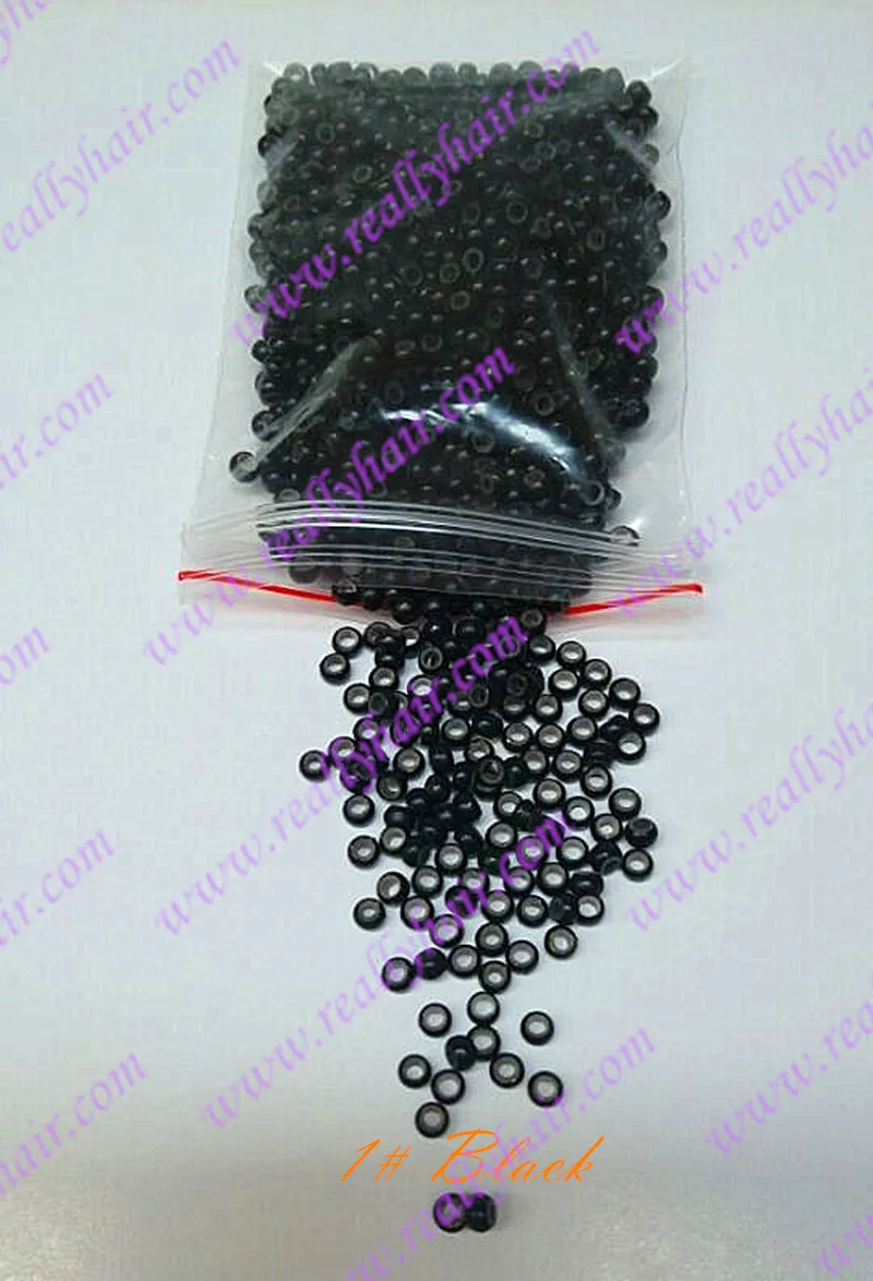 1000 шт. черные Силиконовые микро бусины с силиконовой линией для стандартного