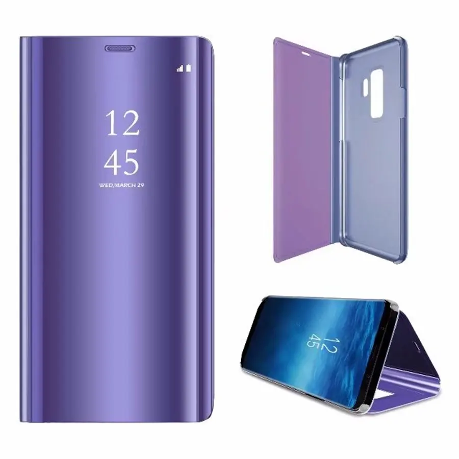 Smart Stand View Window Flip Case For Samsung A6 J6 2018 S9 Plus Mirror Clear Phone Galaxy Note 9 Note9 | Мобильные телефоны и