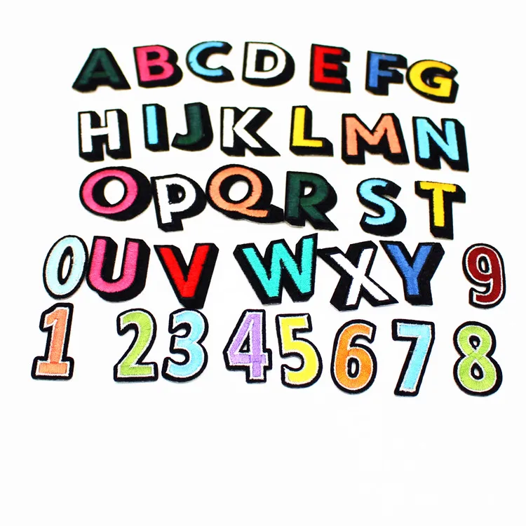 Alphabet Letters Can Choose Colorful Diy Patch With Embroidery Cloth Paste Accessories Iron-on Applique Badge | Дом и сад