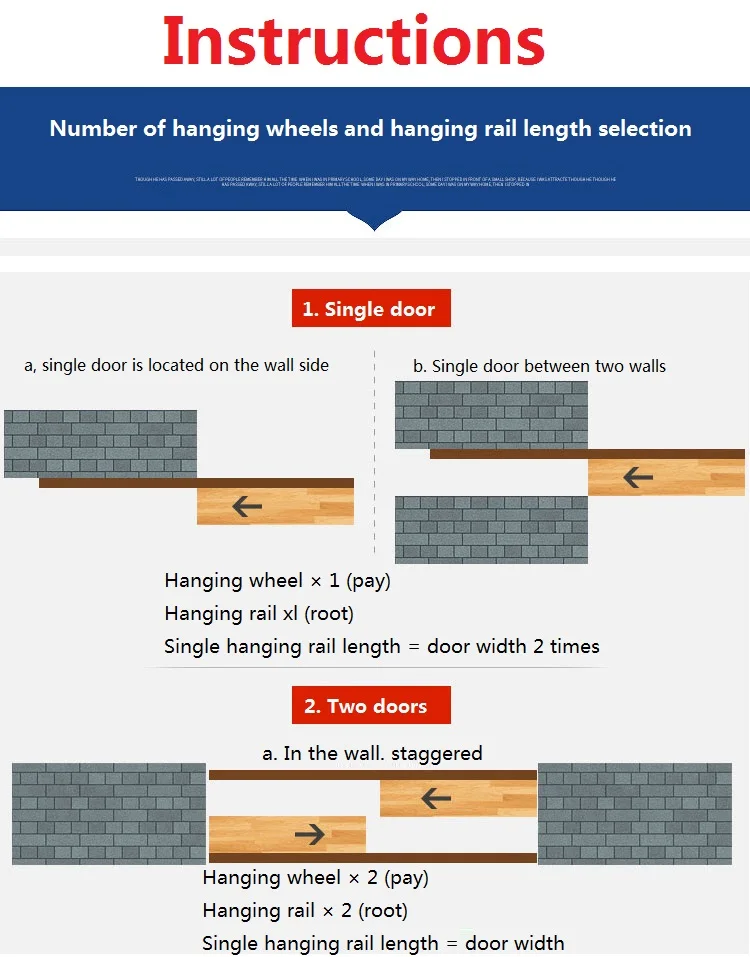 Твердая древесина, немой квадратный двухрядный подвесной рельс, стеклянная дверь, складные раздвижные двери, подвесное колесо, направляющая