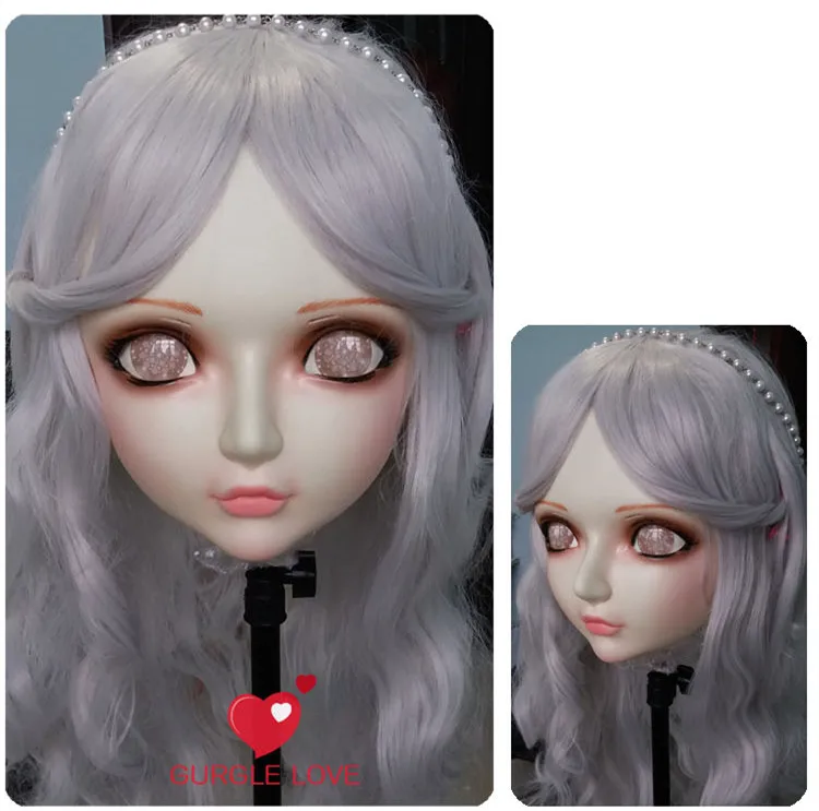 

(GL004) Женская милая полимерная маска Kigurumi BJD для девочек, косплей японского аниме, ролевая Лолита, Реалистичная настоящая маска, кроссворд, кукла