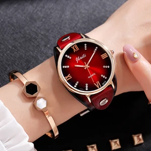 Женские часы JBAILI, кварцевые наручные часы 2020 с кожаным ремешком