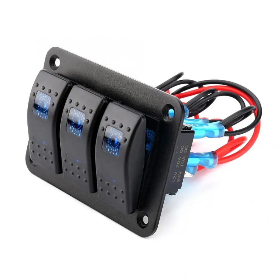 Автомобильный выключатель питания 3-х клавишный тумблер переключатель со