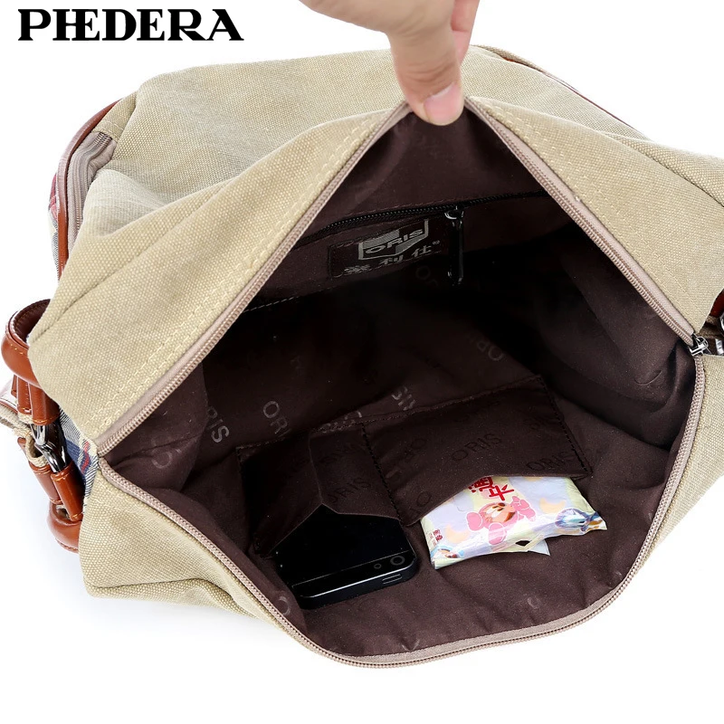 PHEDERA Классический женский винтажный холщовый рюкзак корейская мода подростковый