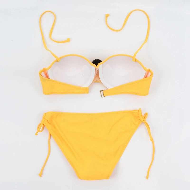 SWIMMART 2017 Sexy Bikinis Swimsuit Женщин Купальники Короткий Топ Холтер кнопка Бразильской