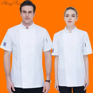 Food service restaurant uniform shirt men women white cook suit restaurant waitress uniforms chef uniforms Q403