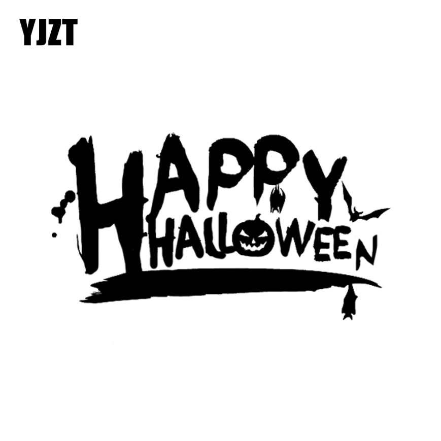 

YJZT 14*7.7CM Coolest Happy Halloween Decor Car Stickers Accessories High Quality Decals Vinyl C12-0988