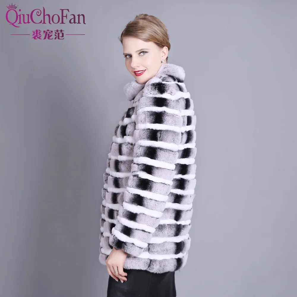 New Fashion Rex Rabbit Coat Mandarin Collar Long Sleeve Thick Warm Fur Winter Women Real Jacket | Женская одежда