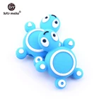 Бусины из силикона светло-голубого цвета, для жевания зубов, 5 шт.