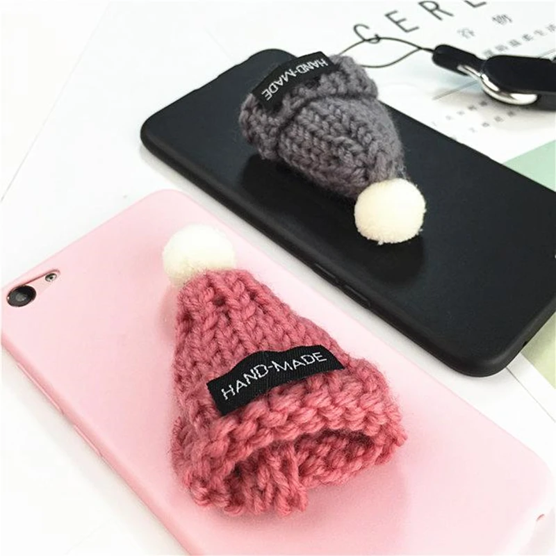 Новый милый 3D шапка теплый меховой шар телефон силиконовый черный чехол для Samsung