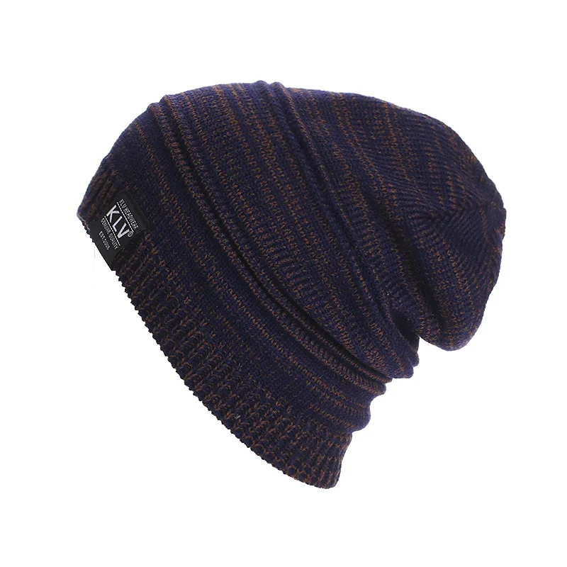 Новый бренд KLV/шапочки двойной цвет вязаные зимние шапки Skullies головные уборы для