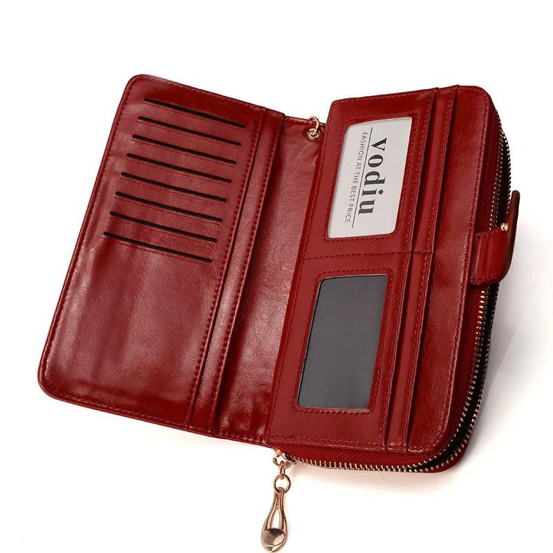 Женский кошелек кожаный держатель для карт зажим денег длинный клатч на молнии