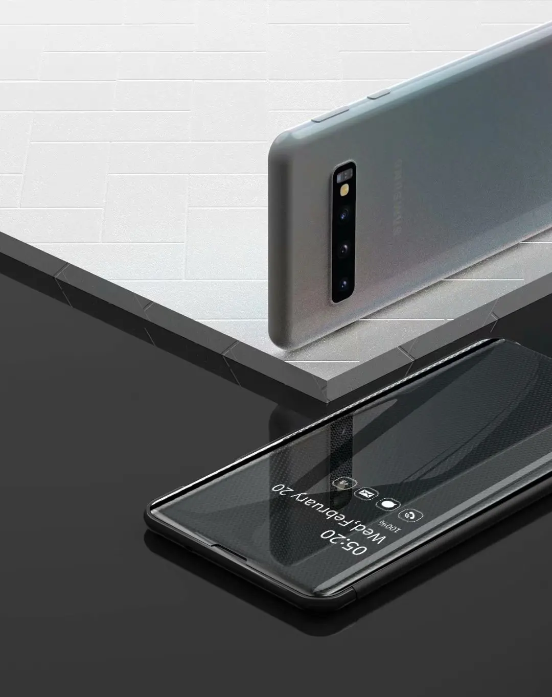 Для samsung S10 чехол S10 зеркальный чехол откидной складной кронштейн задняя крышка для samsung Galaxy S10
