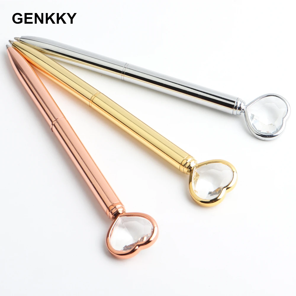 Большая Алмазная ручка Genkky в форме сердца шариковые ручки для школы офиса