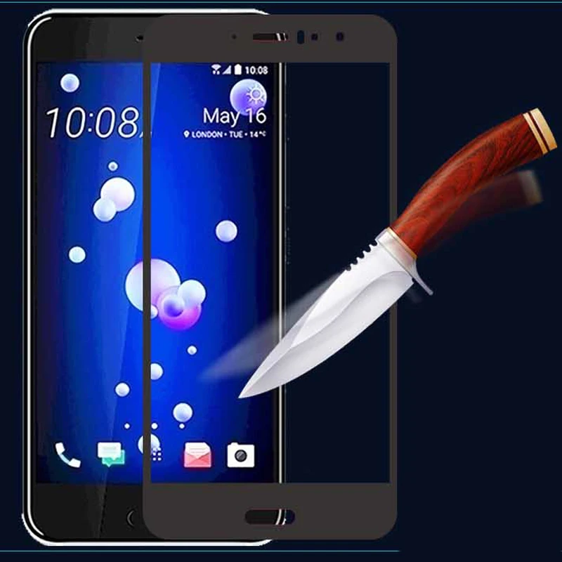 5PCS Black Ultra-Thin screen protector Tempered Glass For HTC U11 U 11 full Screen protective | Мобильные телефоны и