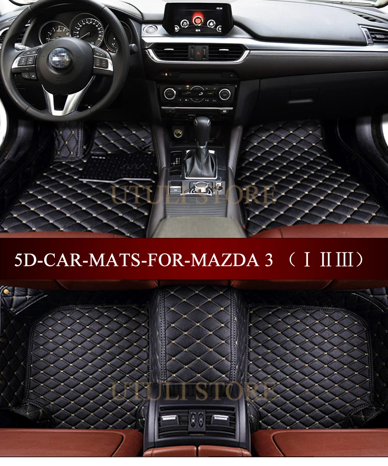Кожаные автомобильные коврики для Mazda3 поколения Axela 4 двери/5 дверей хэтчбек/седан
