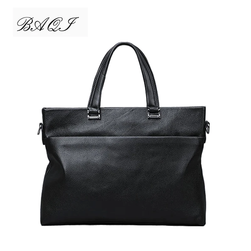 

BAQI Brand Men Briefcase Bag Genuine Cow Leather Men HandBags 2019 Fashion Computer Business Bag Men Shoulder bags Messenger Bag