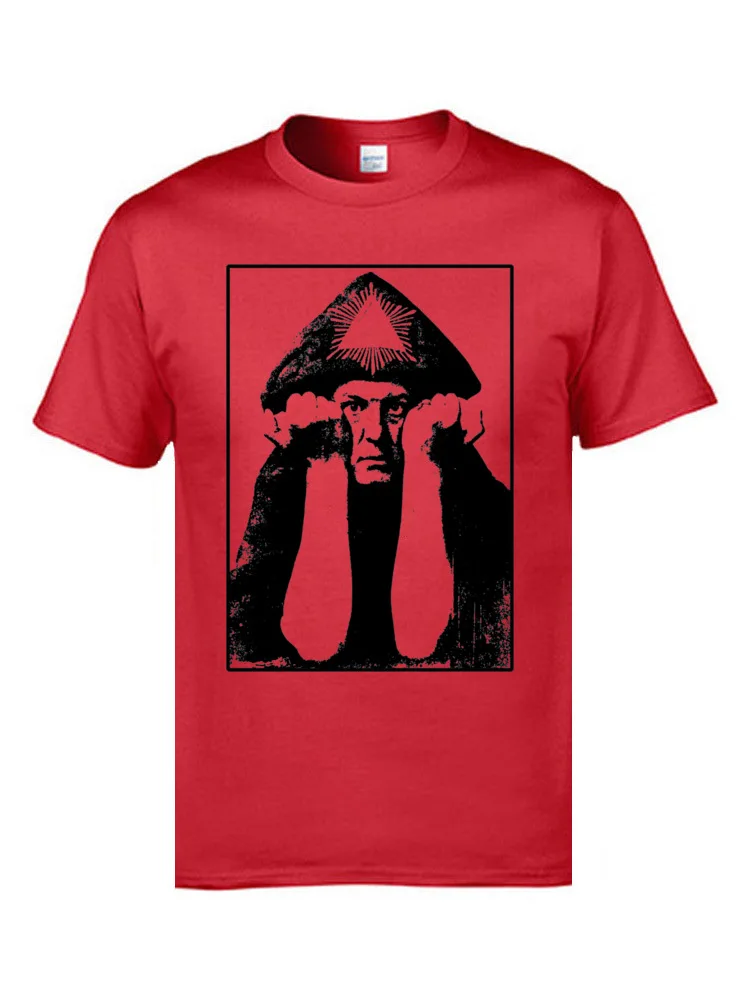 Футболка Aleister Crowley с персонажами новые европейские Топы И Футболки круглым