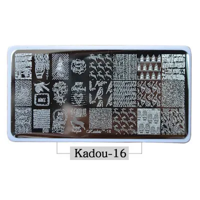 Kadou-16 MAFANAILS Рождество ногтей штамповки шаблон геометрии и кружева цветок 40 шаблон ногтей штамп лак изображение 6,5*12,5 см ногтей штамповки пластины - Цвет: Kadou-16