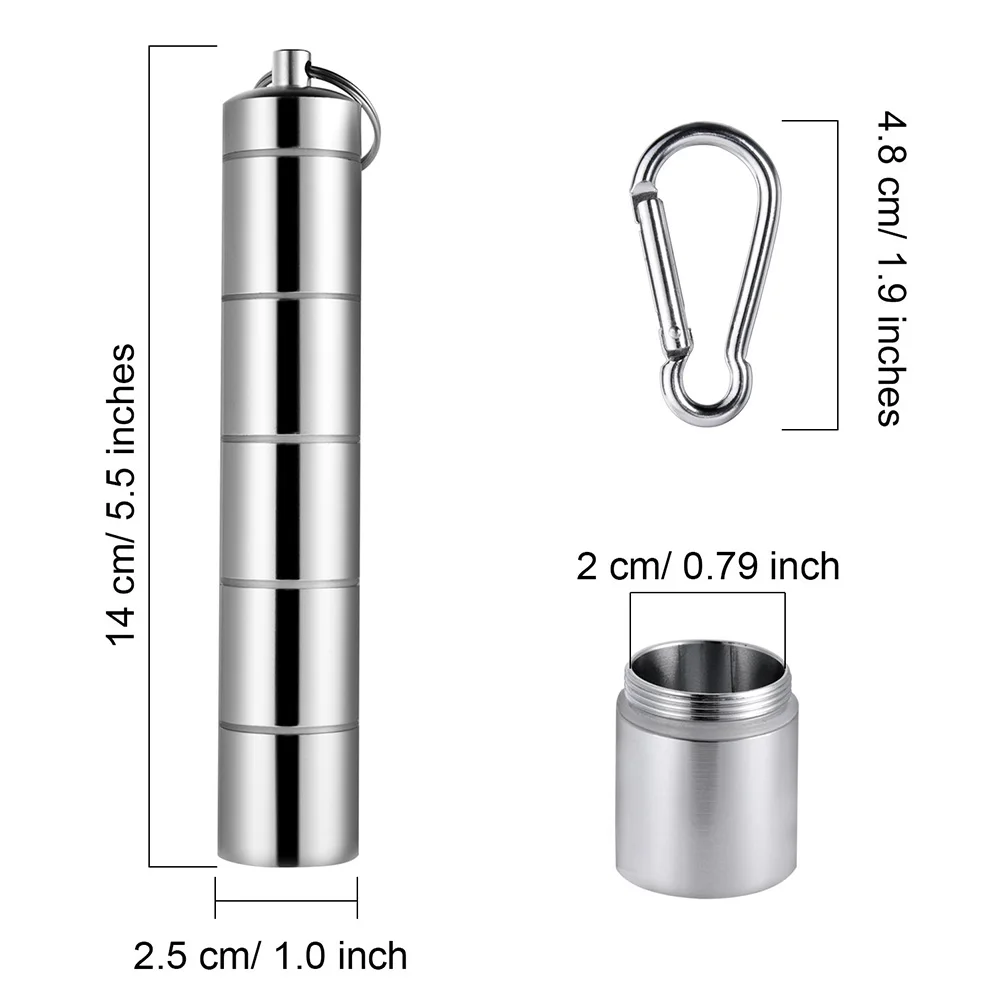 Водонепроницаемая коробка для хранения 5 отсеков с брелком органайзер лекарств