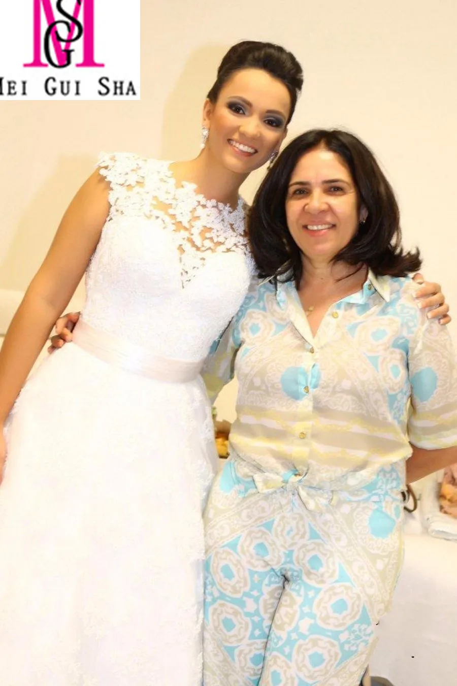 Горячие Продажи Две Части 2017 МГ Съемный Поезд Свадебные Платья Сборную Рукава