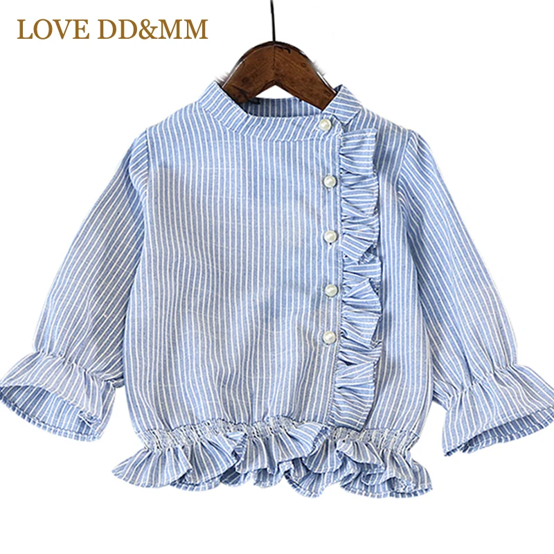 Рубашка для девочек LOVE DD & MM Весенняя Новинка 2018 Детская мода в полоску с грибком