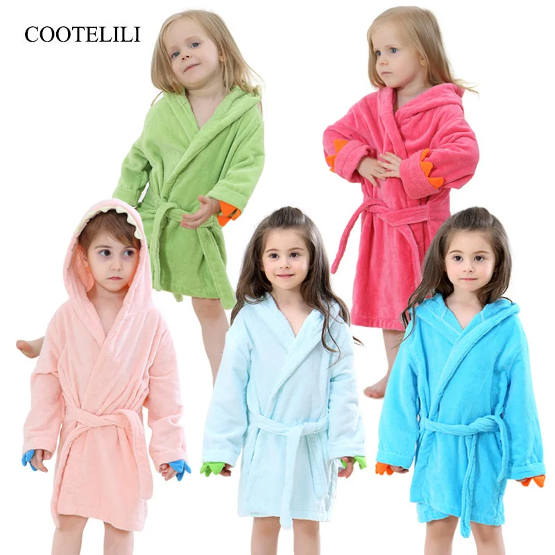 COOTELILI/для мальчиков и девочек купальный халат динозавр с капюшоном банные халаты - Фото №1