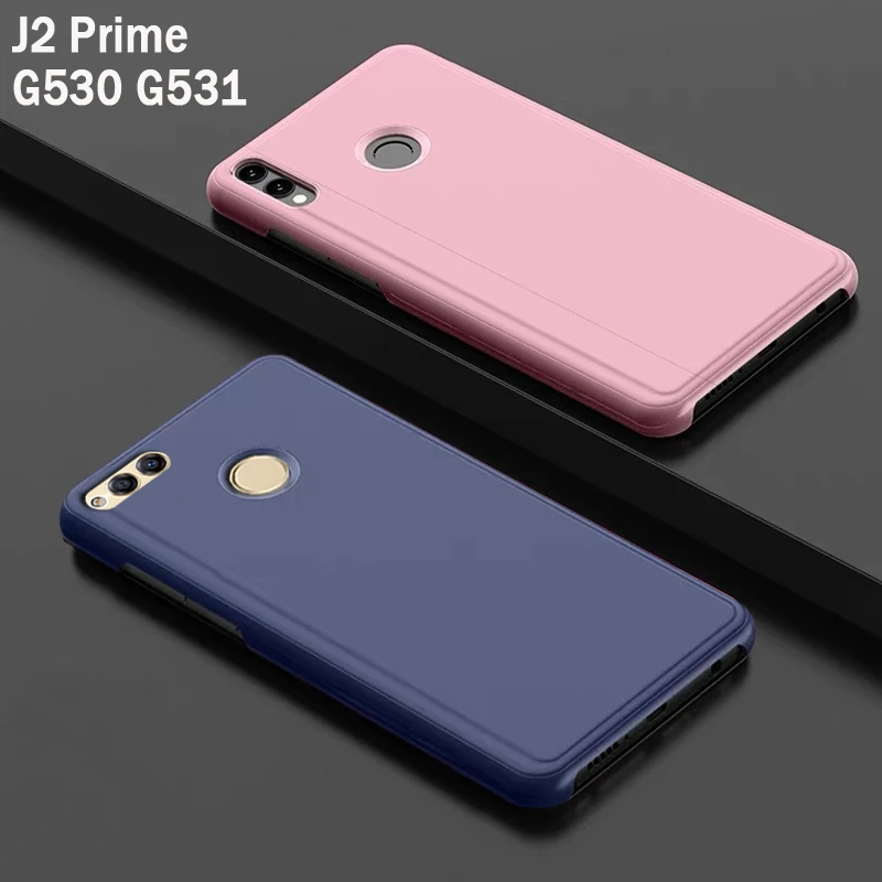 Флип-зеркальный чехол для смартфона Samsung galaxy J2 Prime j2prime Grand G530 кожаный прозрачный