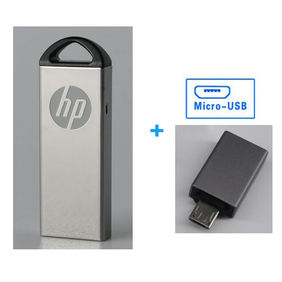 Hp металлический Пылезащитный Водонепроницаемый usb флеш-накопитель 16 ГБ/8 ГБ/32 ГБ/64 Гб браслет Флешка usb флеш-накопитель бесплатный подарок - Цвет: Free Type-C Adapter