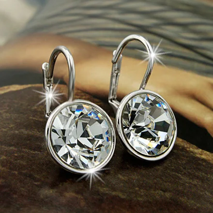 сережки c кристаллами свакроски серьги гвоздики украшение бижутерие пусеты