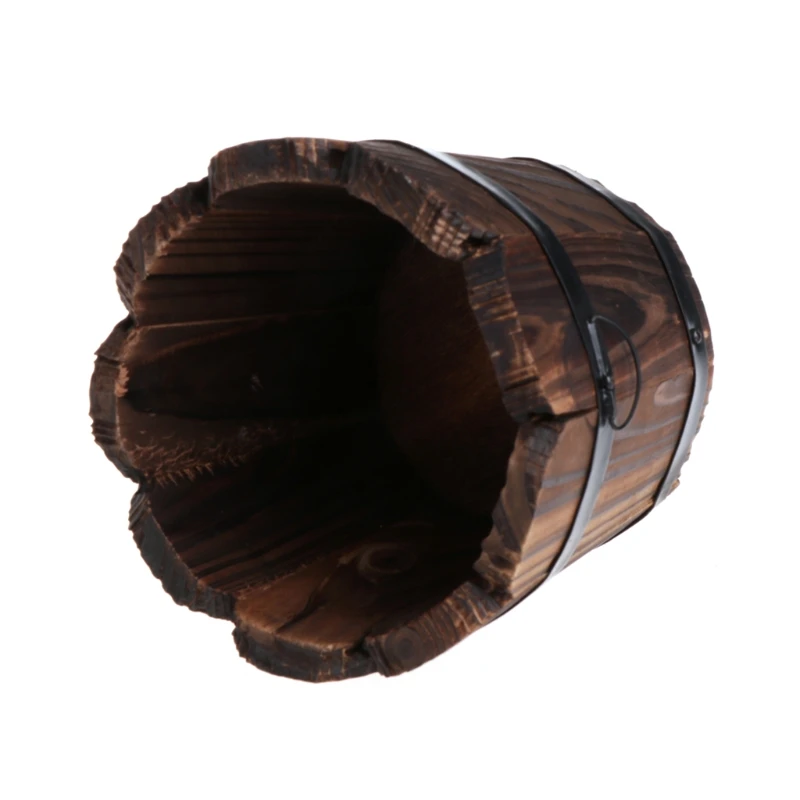 OOTDTY Ретро круглая деревянная фоторамка для украшения дома и сада|wooden flower pot|pot