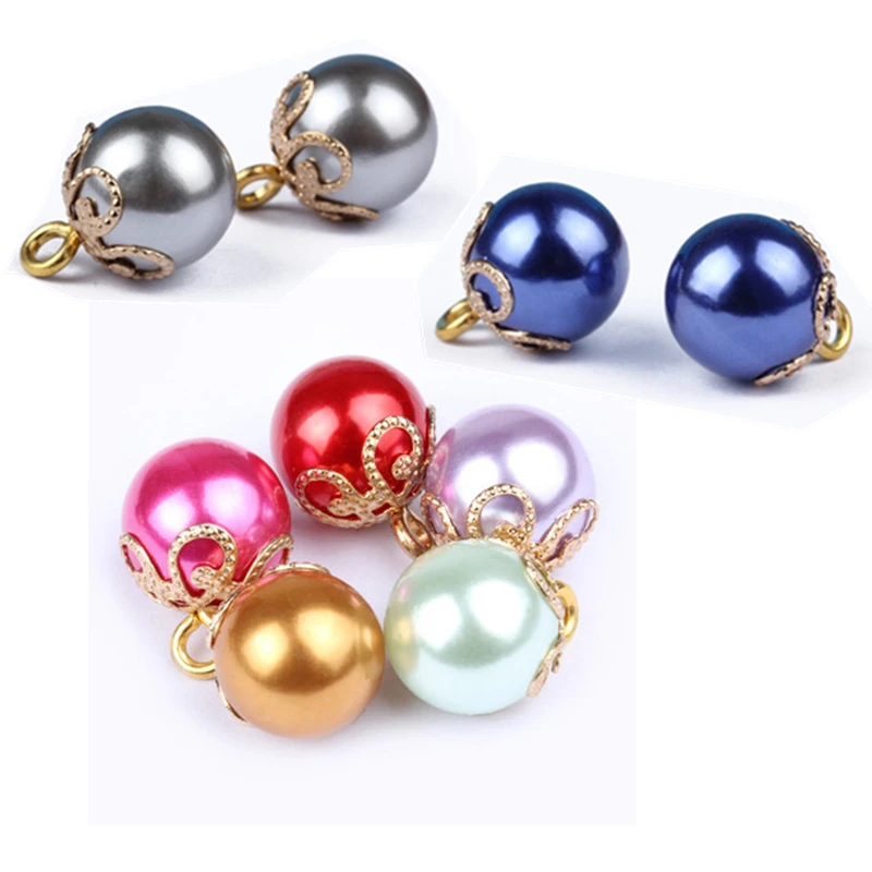 DoreenBeads 10 шт. мм круглый искусственный жемчуг хвостовик кнопки женский свитер