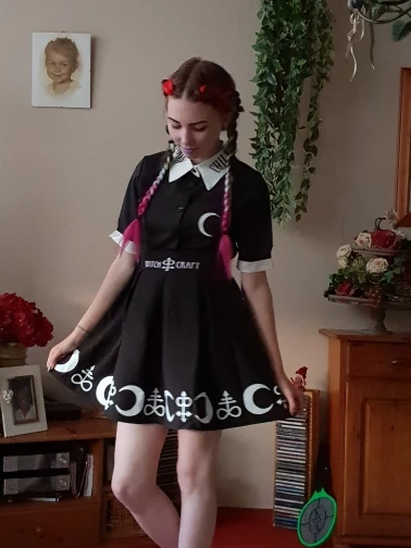 2018 ведьма Луна печатных Harajuku панк рок готический Лето для женщин юбка высокая