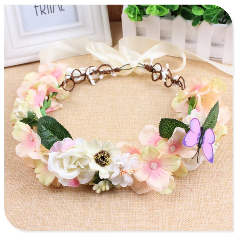 Для женщин цветок корона 2017new женский Богемия Регулируемый corolla Роза невесты