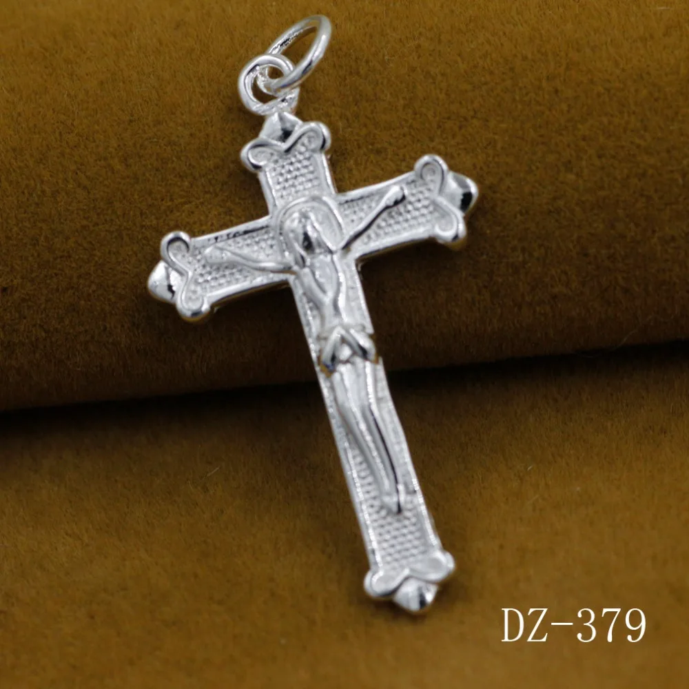 Женские серьги-гвоздики из серебра 925 пробы с подвеской в виде креста | Украшения